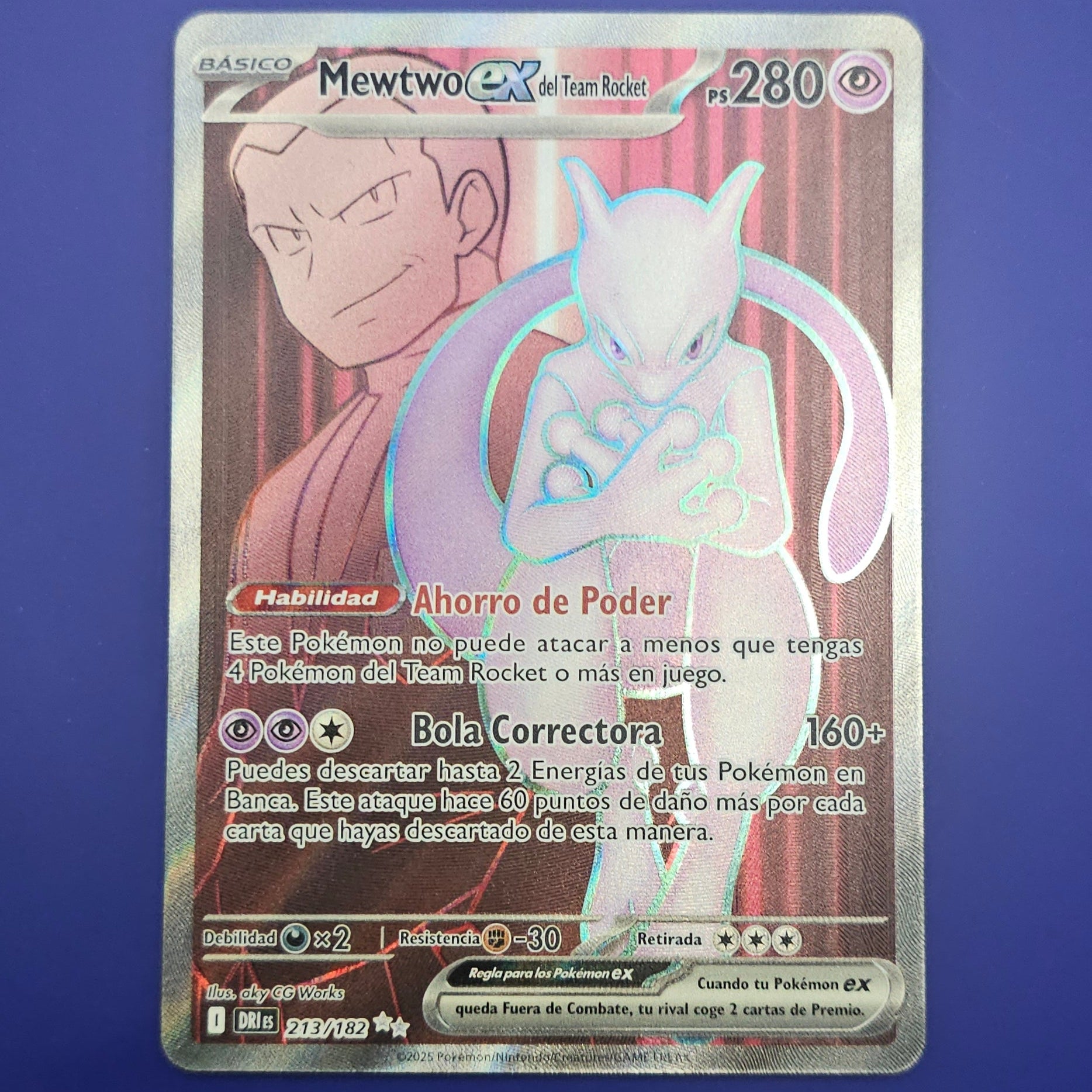 Mewtwo ex del Team Rocket 213/182 — Ultra Rare — Español — Copia A