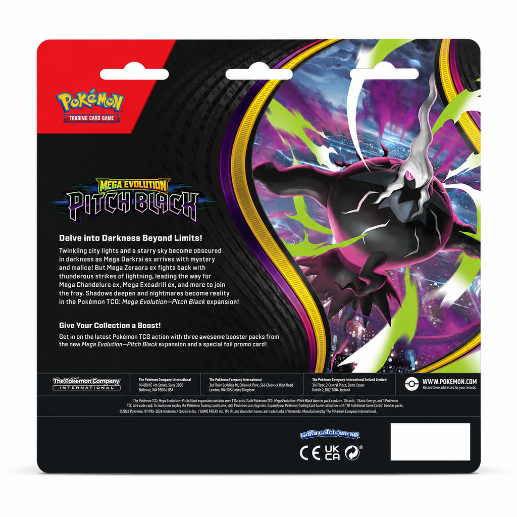 Pokémon TCG Mega Evolution: Pitch Black — 3 Pack Blister